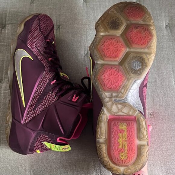 Nike LeBron 12 Double Helix Merlot Volt - Picture 10 of 12